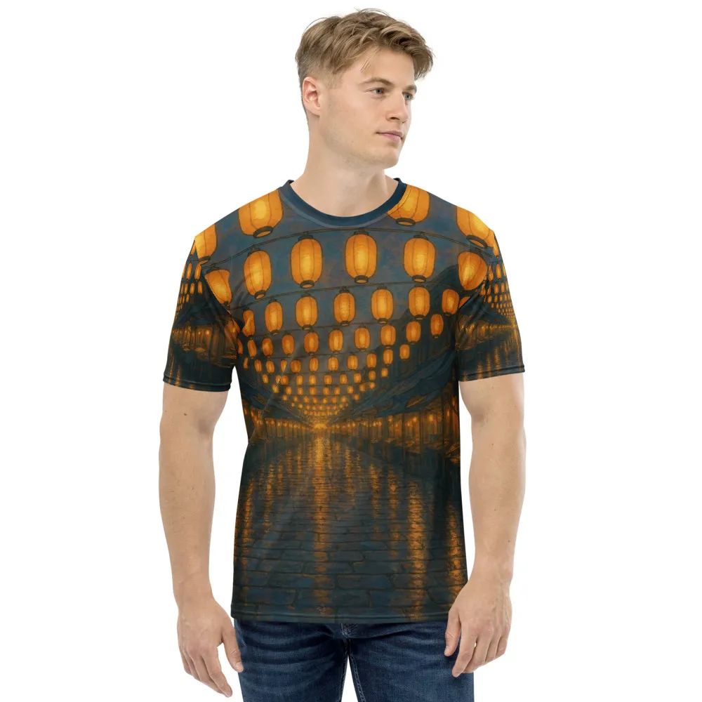 All-over tee printed with Dusk Market in the Twelve Colours hand