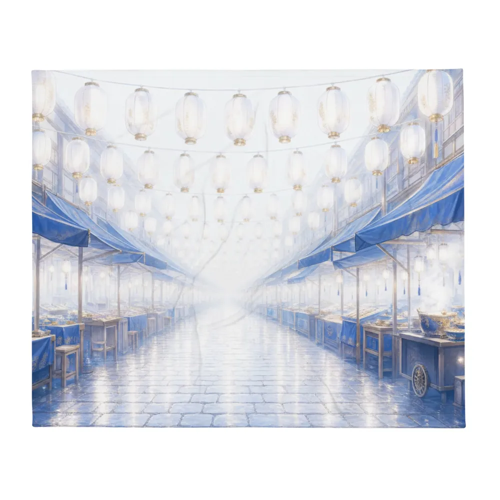 Fleece blanket, Dusk Market, Rim Light