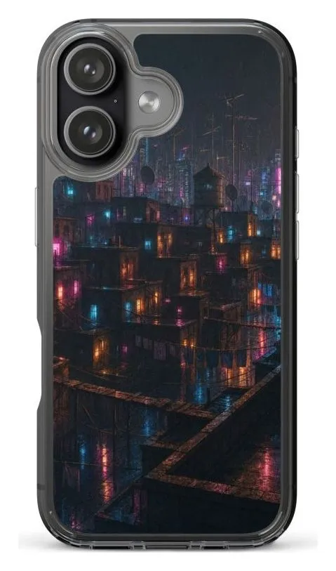 Phone case printed with Rooftop Walk in the Wet Street hand