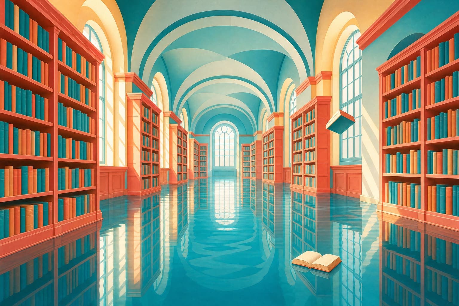 Drowned Library in the Airbrush hand