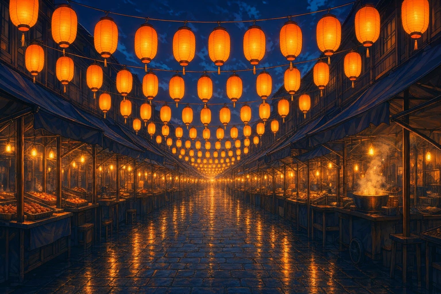 Dusk Market in the Deep Light hand