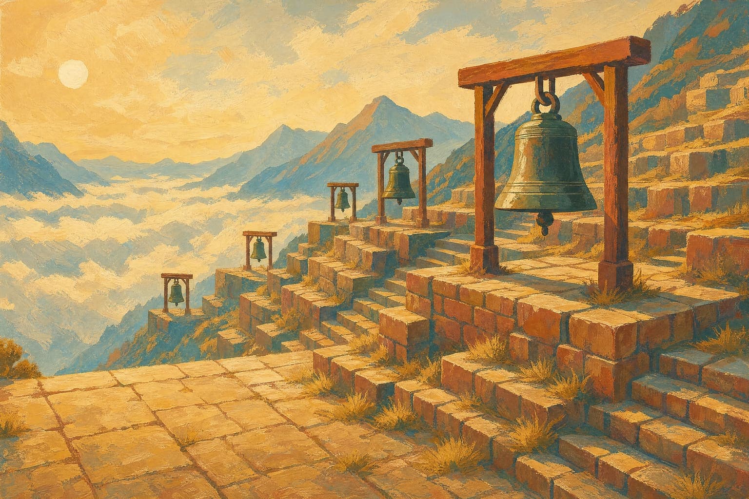 Terrace of Bells in the Poster Paint hand