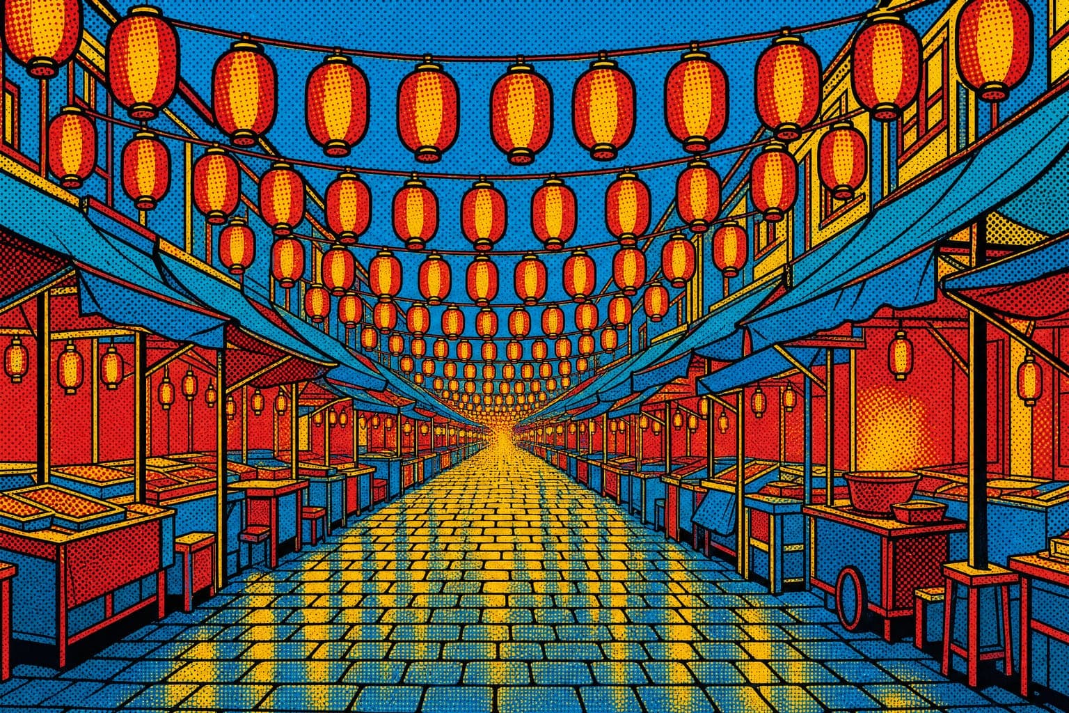 Dusk Market — Halftone Pop