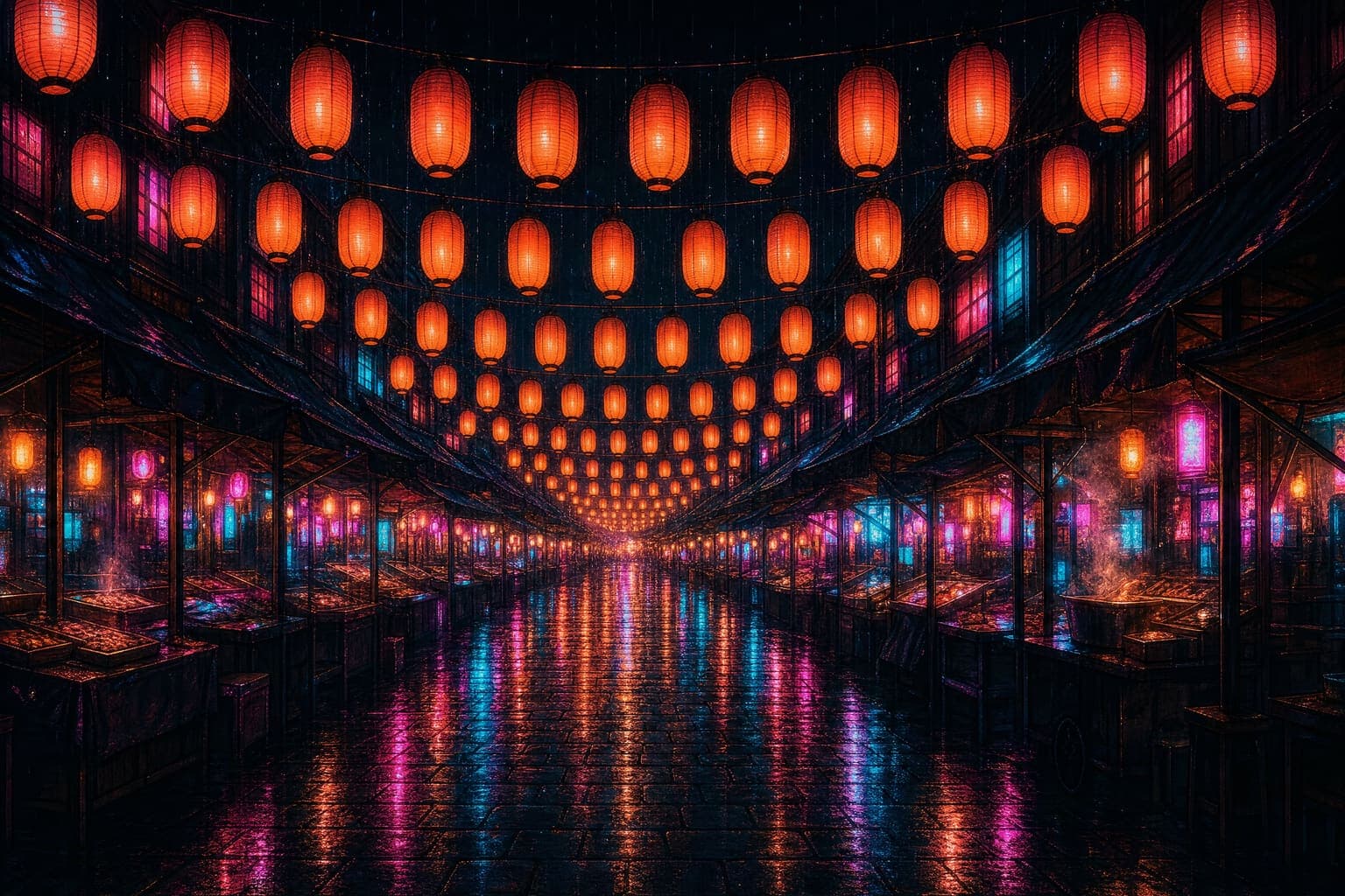 Dusk Market — Wet Street