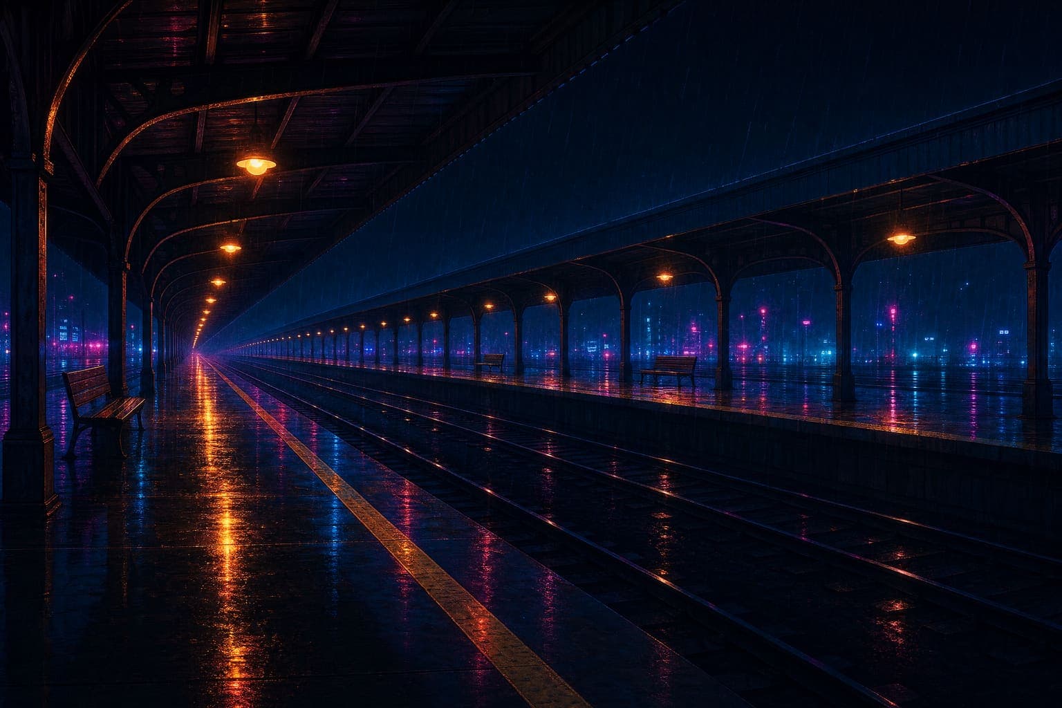 Long Platform in the Wet Street hand