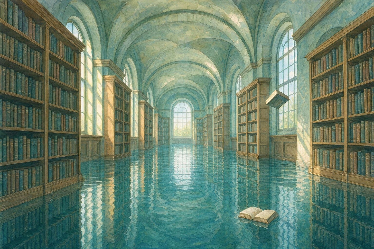 Drowned Library in the Watercolour hand