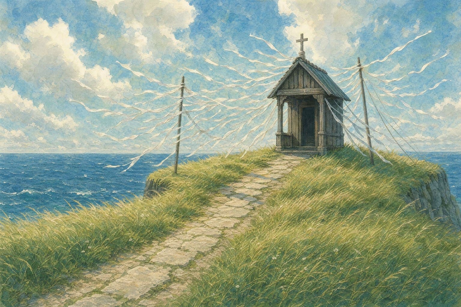 Headland Shrine in the Watercolour hand