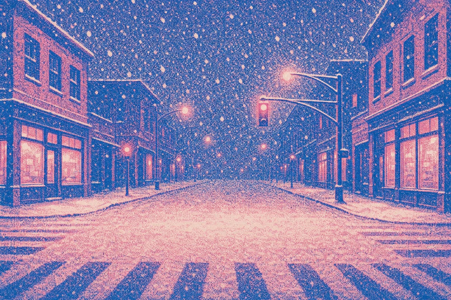 First Snow Crossing in the Riso Print hand