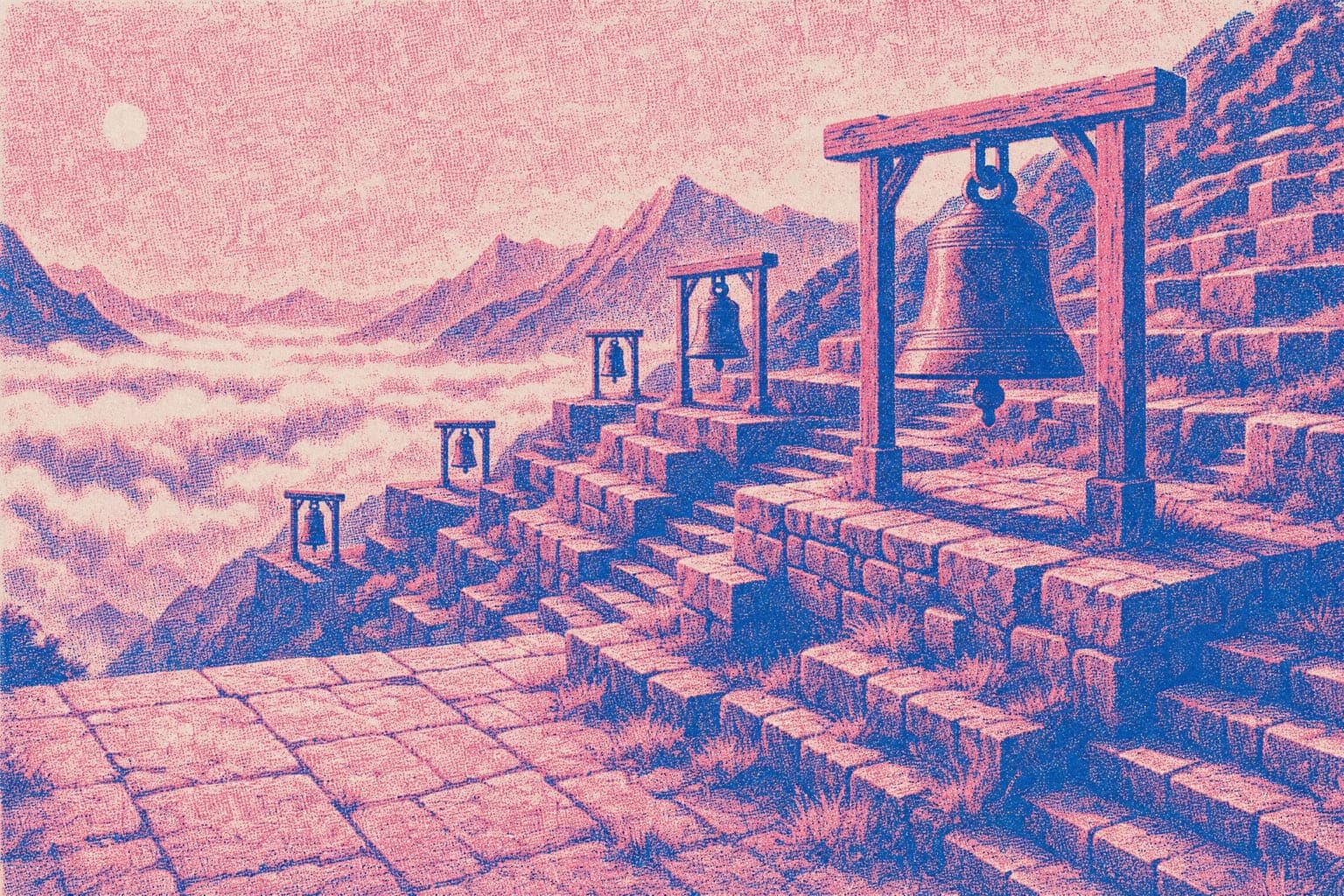Terrace of Bells in the Riso Print hand