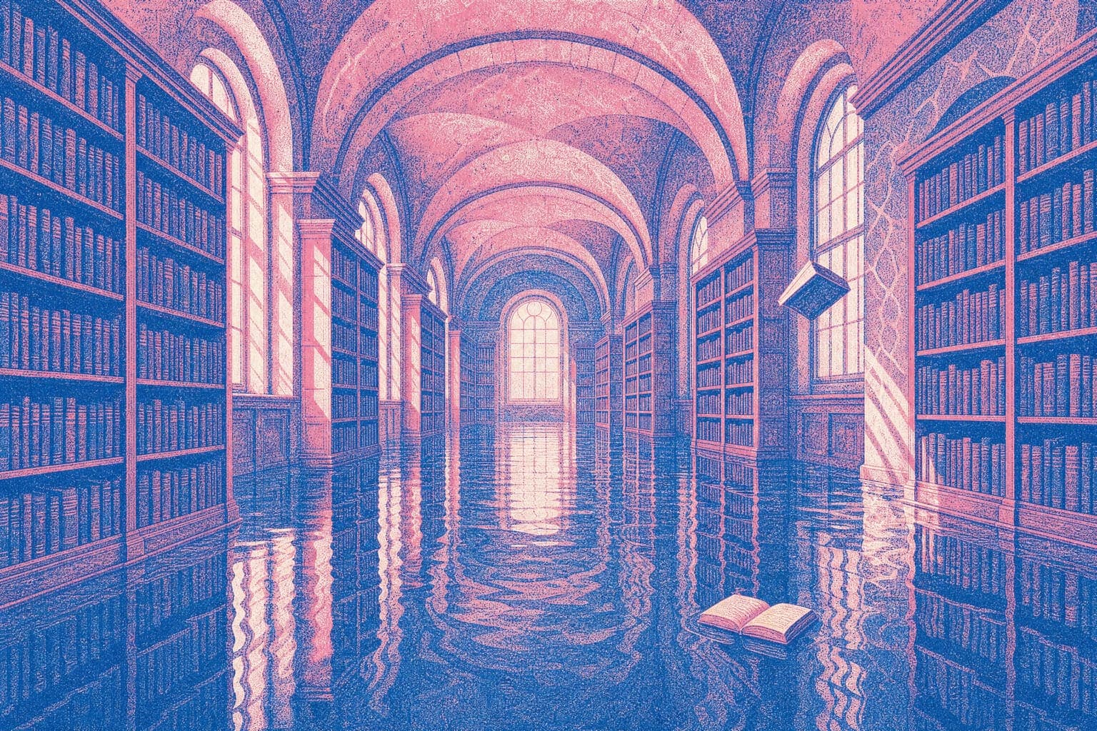 Drowned Library in the Riso Print hand