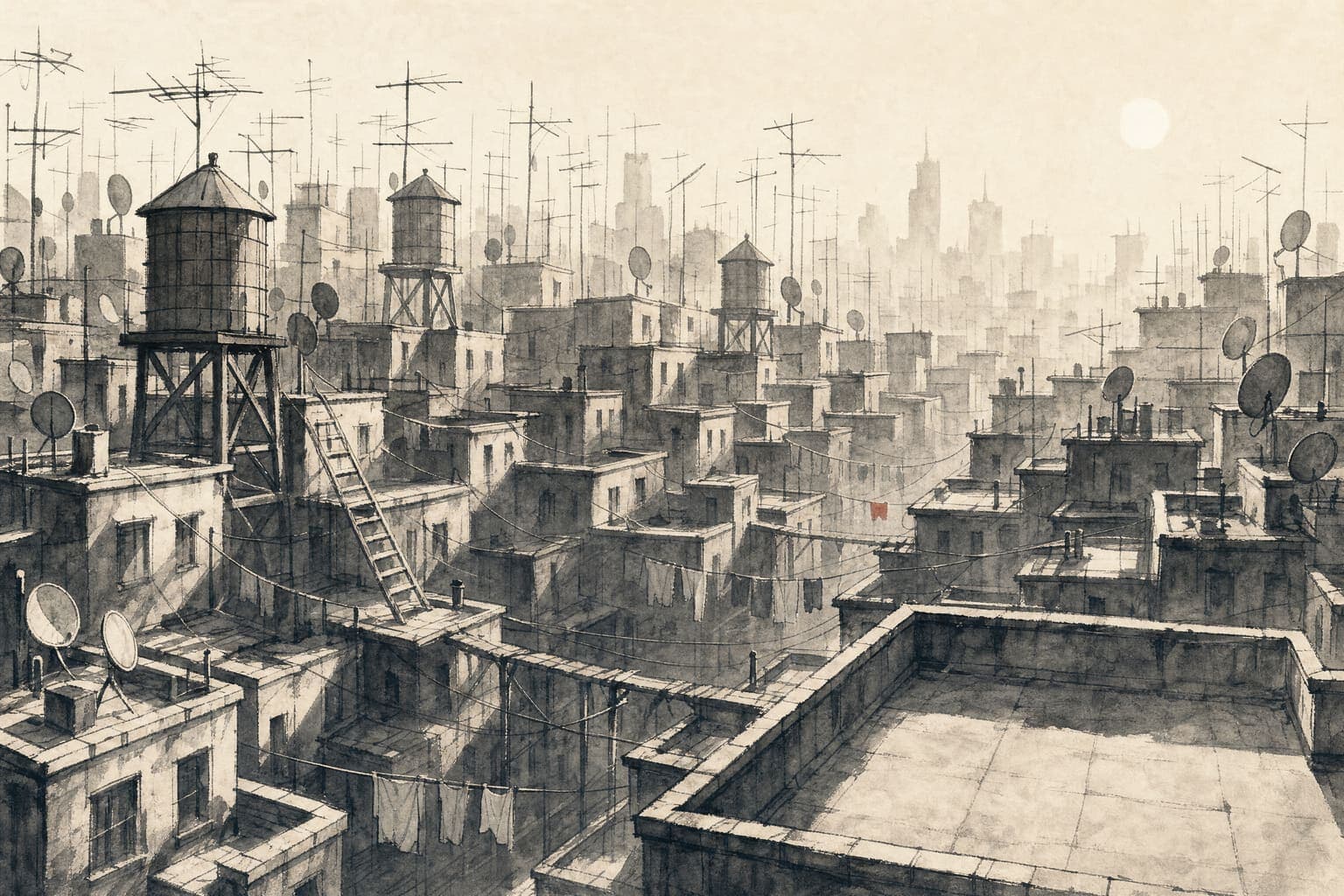 Rooftop Walk in the Single Brush hand