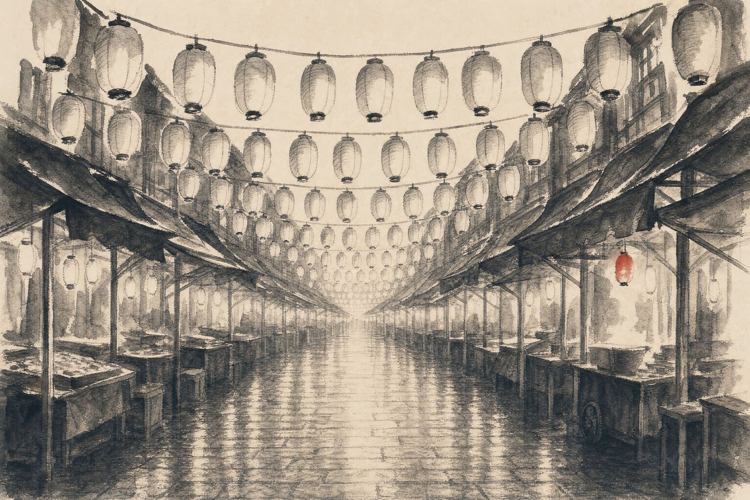 Dusk Market — Single Brush