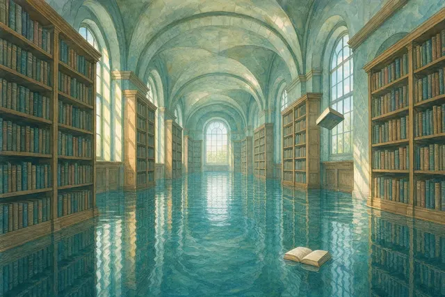 Drowned Library, drawn in the Watercolour hand